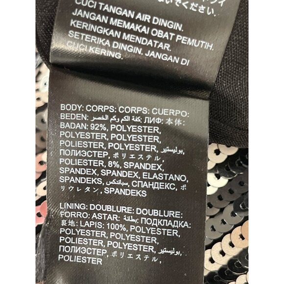 Bebe Uptown Strapless Sequin Fringe Dress Silver Gunmetal Cocktail S NWT $206 - Picture 11 of 15